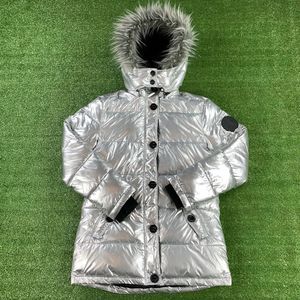 Diesel Silver Faux Fur Puffer Jacket Girls Size 14